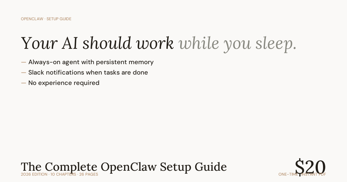 The Complete OpenClaw Setup Guide — 2026